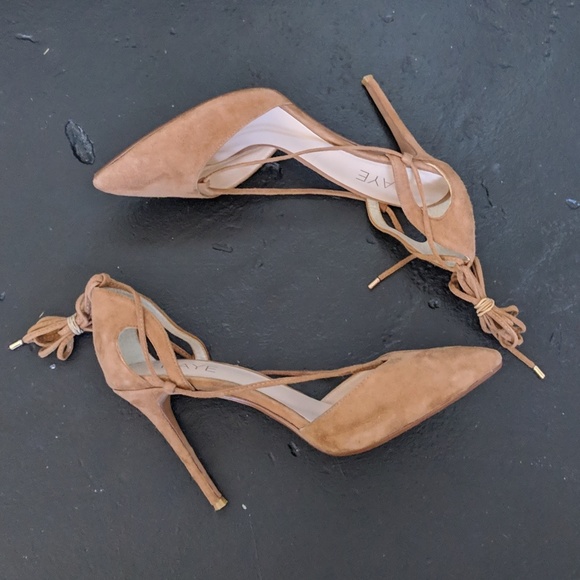 RAYE Shoes - RAYE Tamrin Suede Lace Up Pump in Dark Tan 7.5 8